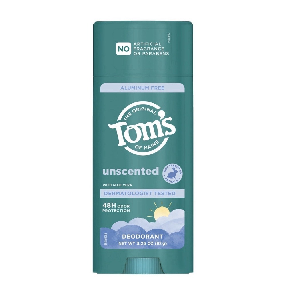 Tom's of Maine Aluminum-Free Natural Deodorant, Unscented, 2-Pack